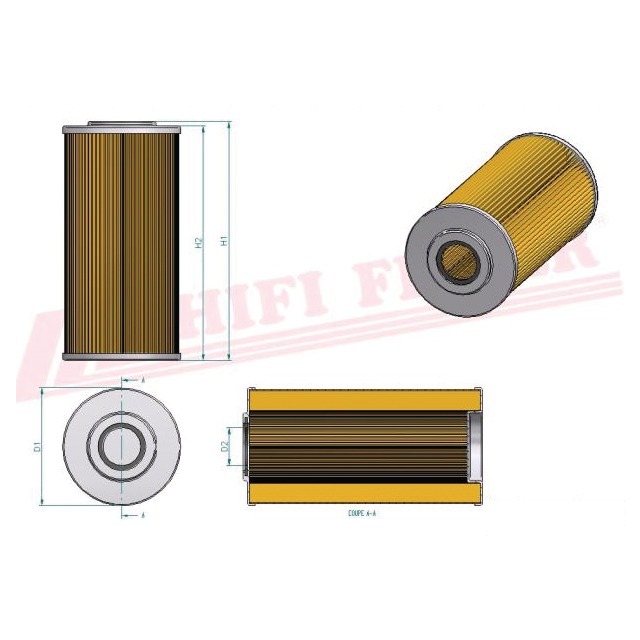 Filtre Hydraulique SH 62072 Hifi Filter référence fournisseur HIFSH62072